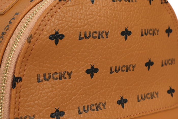 Lucky Bees Mochila de Piel de Polivinilo - Tostado Lucky Bees Mochila de Piel de Polivinilo - Tostado
